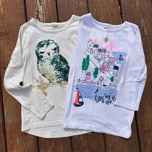 Gymboree White and Cream Kids Long Sleeve Shirts